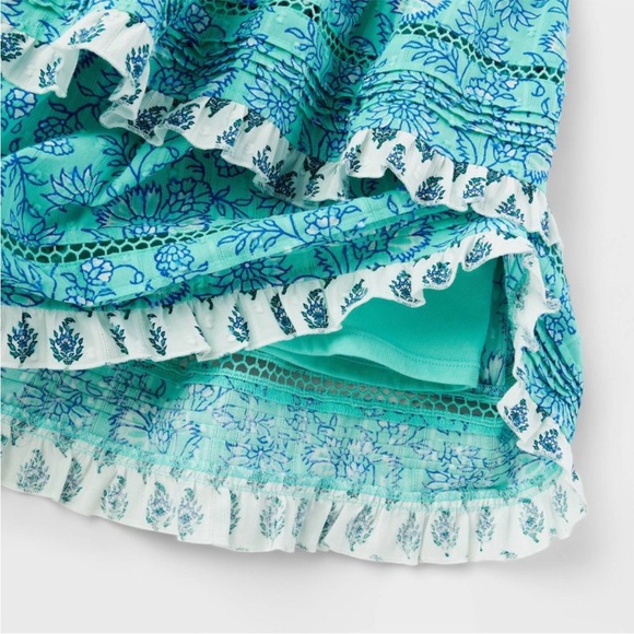 Roller Rabbit x Target Girl’s Floral Tiered Mini Circle Skirt Teal. Size XL - Picture 3 of 3